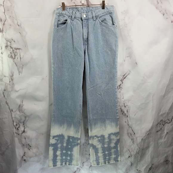 Levis Jeans Women 29x31 Vintage 90s 917 High Rise Bootcut Tie Dye Rigid Denim L2 - Picture 5 of 12